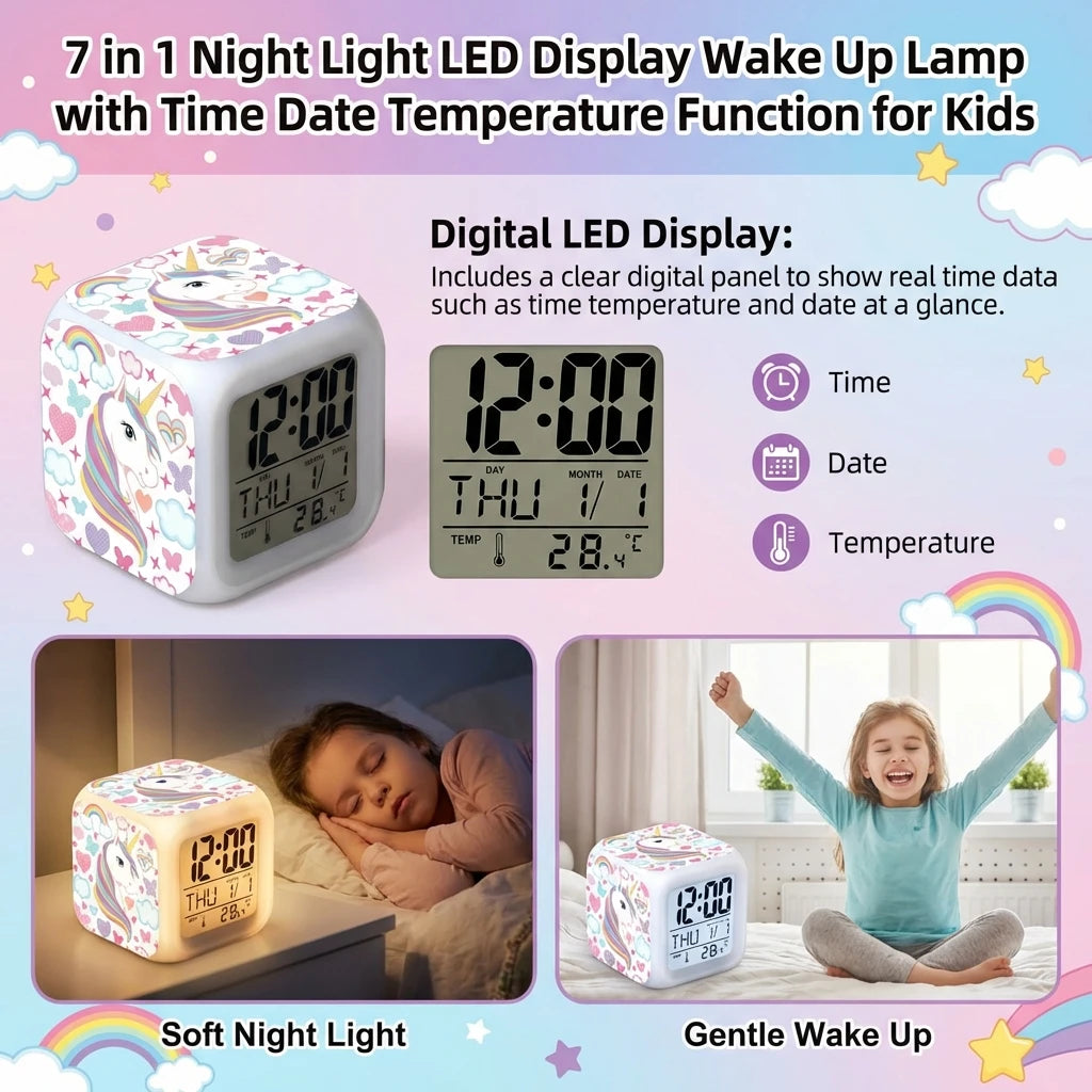 AuraTime⢠Dream | Kids Alarm Clock with Night Light