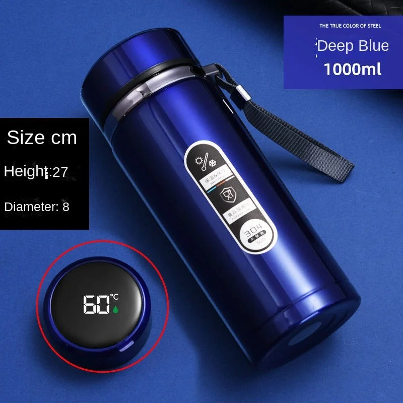 ThermoGlow – Smart LED Temperature Steel Bottle