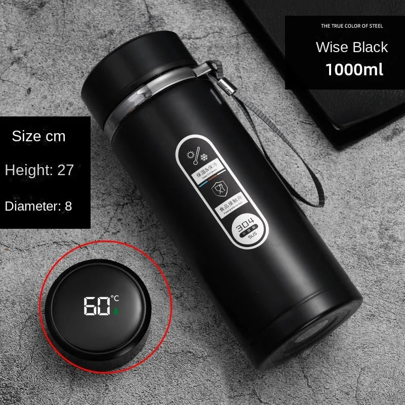 ThermoGlow – Smart LED Temperature Steel Bottle