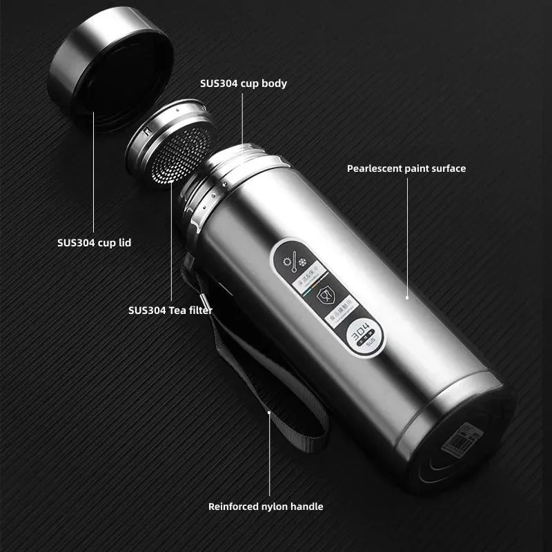 ThermoGlow – Smart LED Temperature Steel Bottle