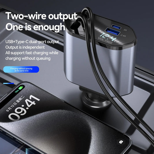 ChargeX – Retractable USB-C Car Adapter
