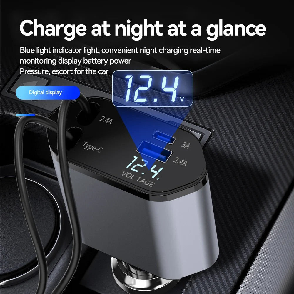ChargeX – Retractable USB-C Car Adapter