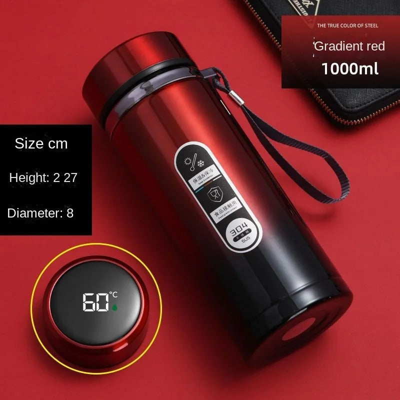 ThermoGlow – Smart LED Temperature Steel Bottle