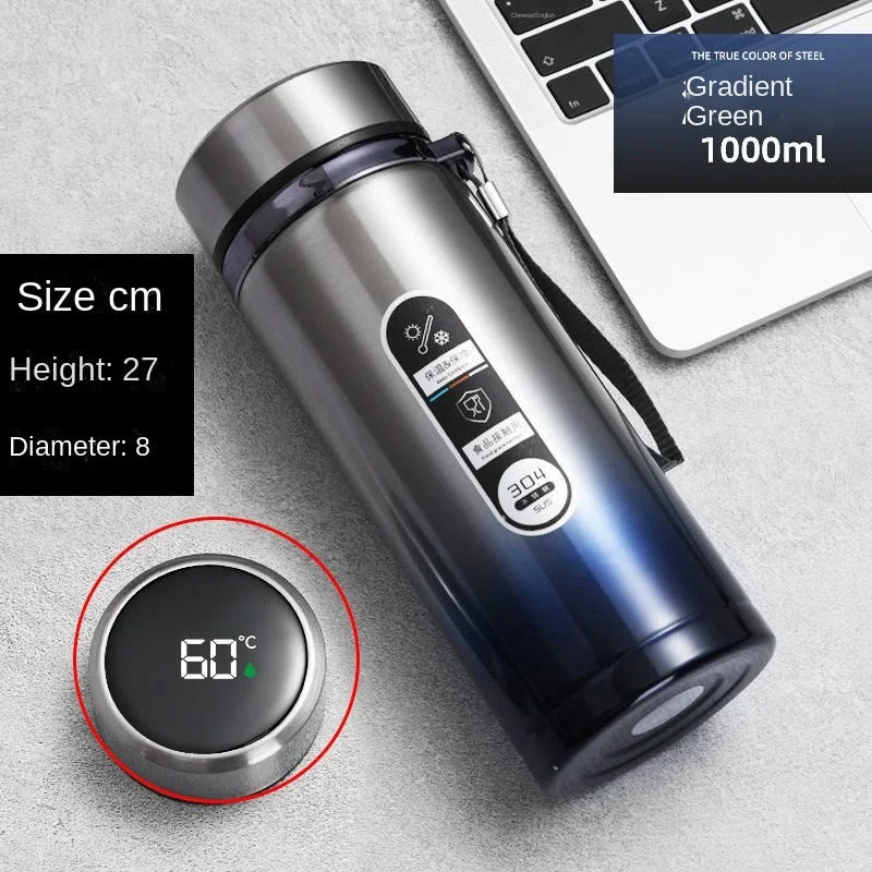 ThermoGlow – Smart LED Temperature Steel Bottle