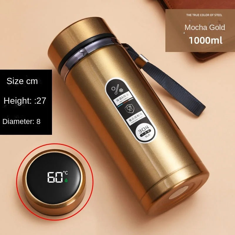 ThermoGlow – Smart LED Temperature Steel Bottle