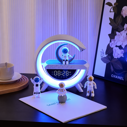 AuraTime™ Halo | RGB Alarm Clock with Bluetooth Speaker & Wireless Charging