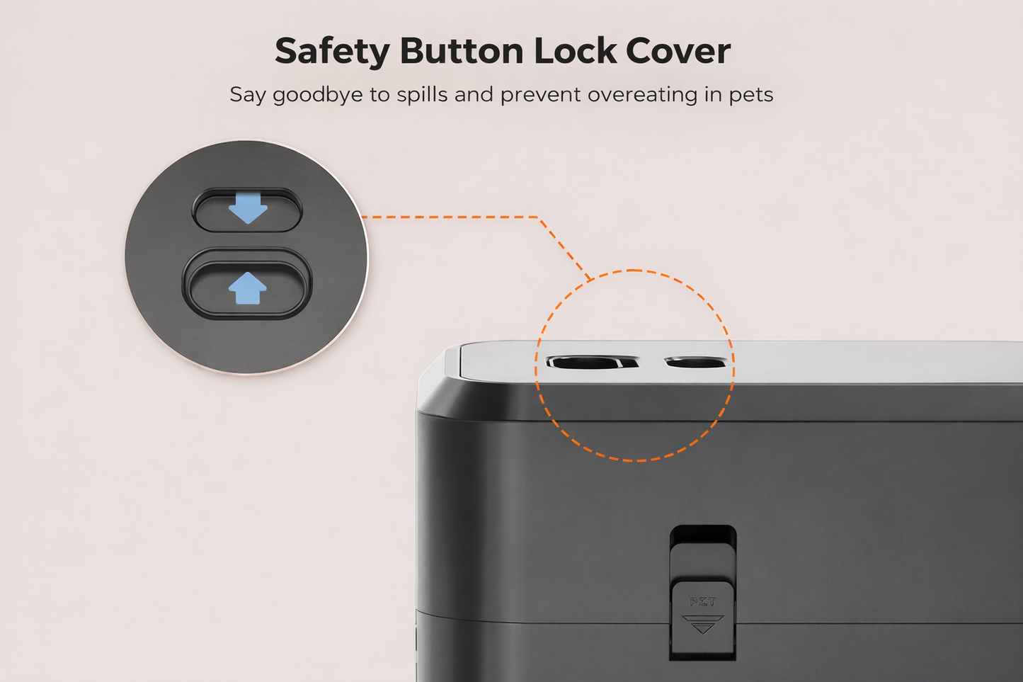 Pet feeder with safety lock to prevent pets from opening the lid
