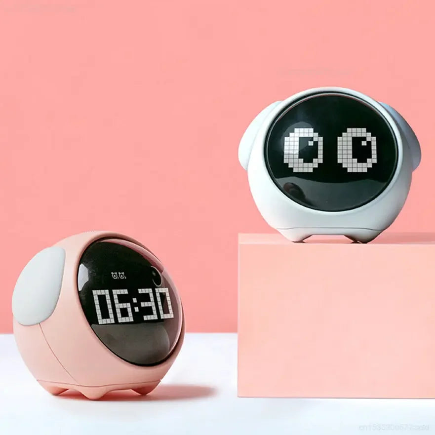 AuraTime™ Pixel – Smart Emoji Alarm Clock with Night Light