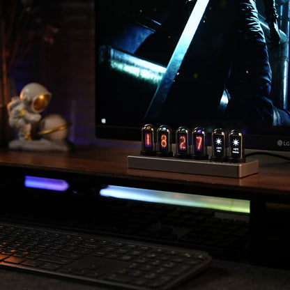 AuraTime™ NeoTube | Retro Nixie Style LED Desk Clock