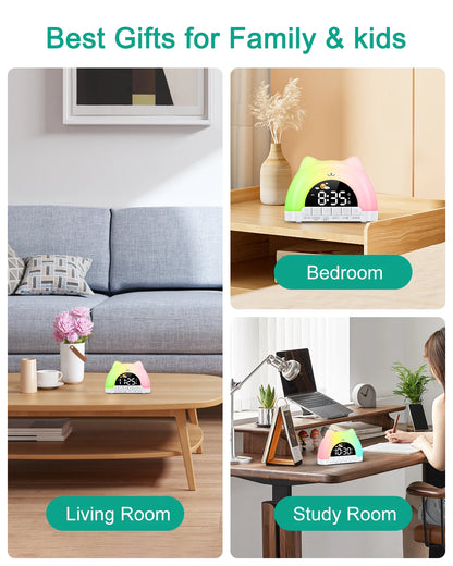AuraTime™ Buddy | Kids Sleep Trainer Alarm Clock & Night Light