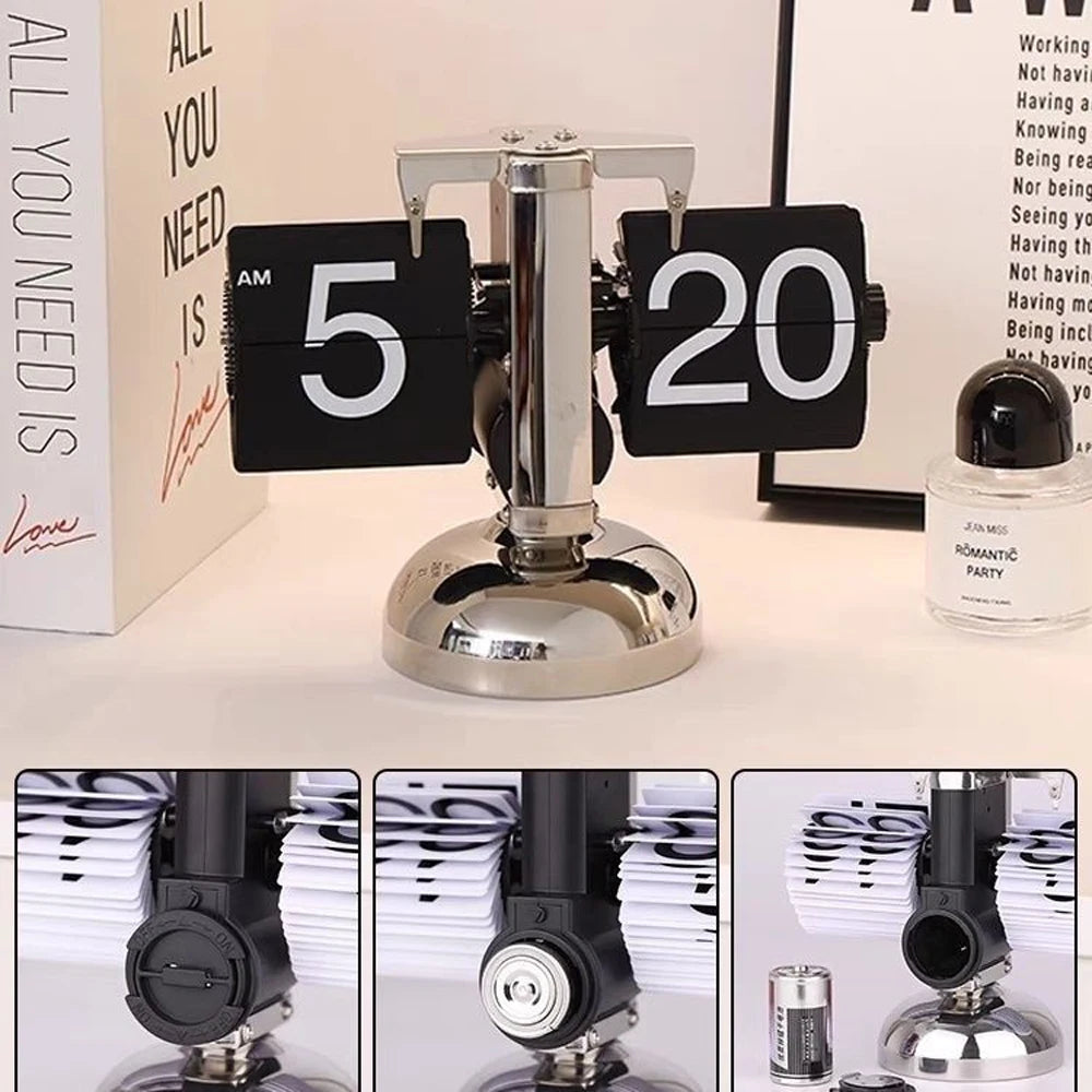 AuraTime™ Flip | Modern Mechanical Flip Desk Clock