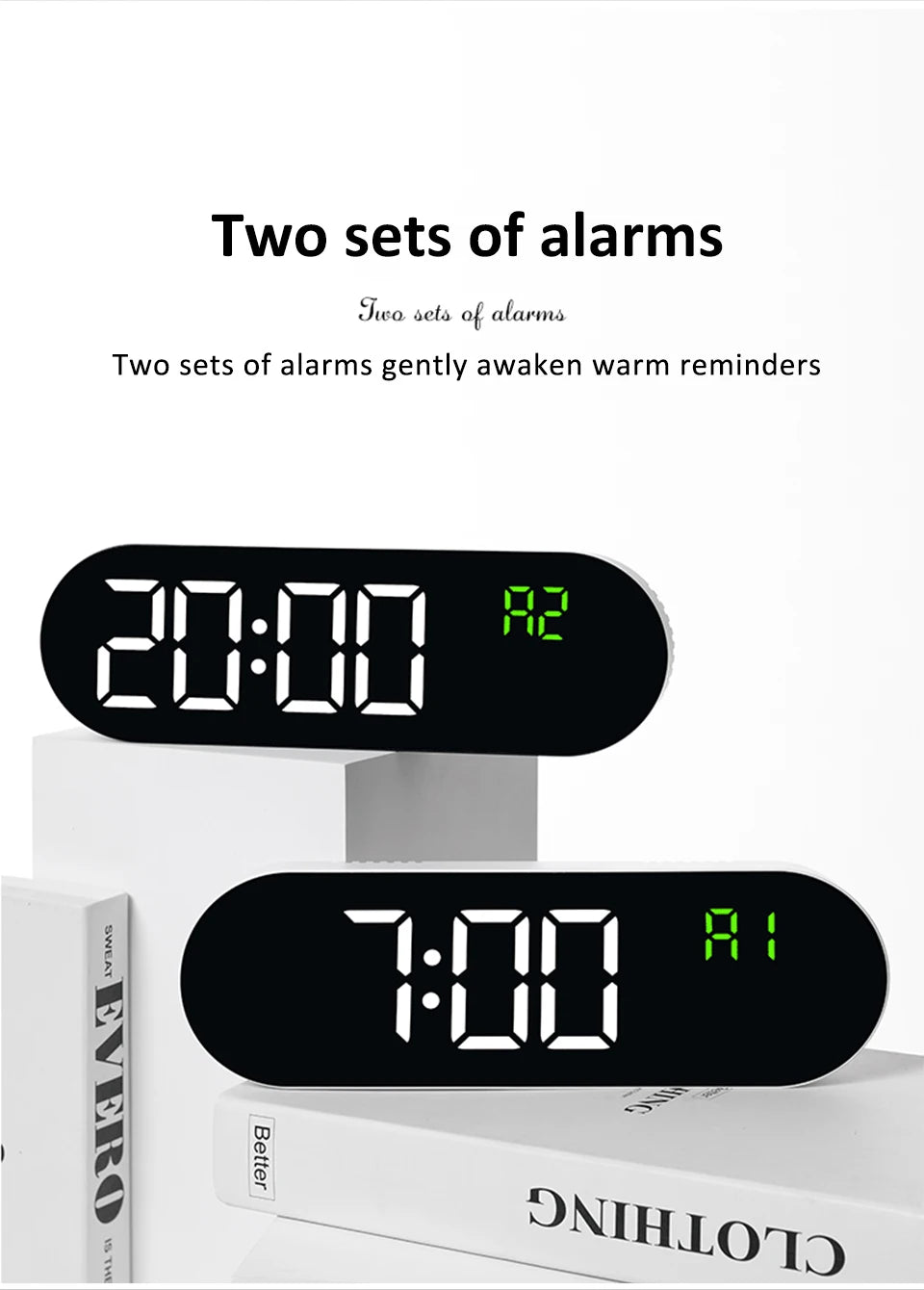 AuraTime™ Vision | Modern LED Wall Clock with Temperature Display