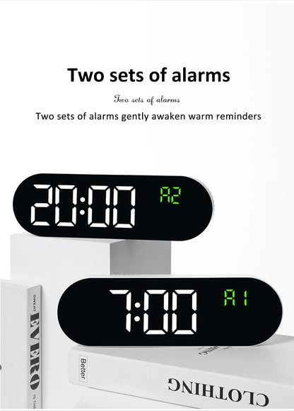 AuraTime™ Vision | Modern LED Wall Clock with Temperature Display