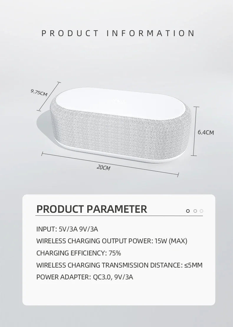 AuraTime™ Charge – Wireless Charging Alarm Clock