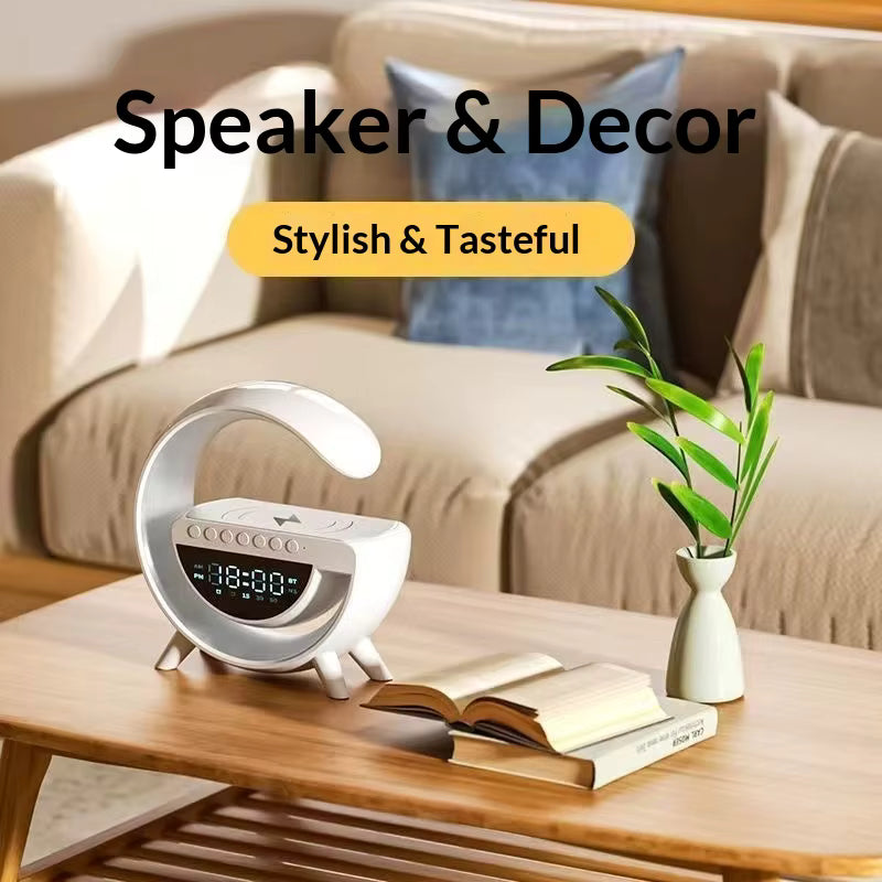 AuraTime™ Halo | RGB Alarm Clock with Bluetooth Speaker & Wireless Charging