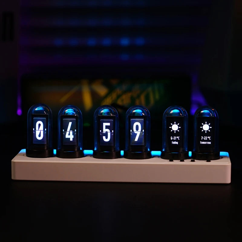 AuraTime™ NeoTube | Retro Nixie Style LED Desk Clock