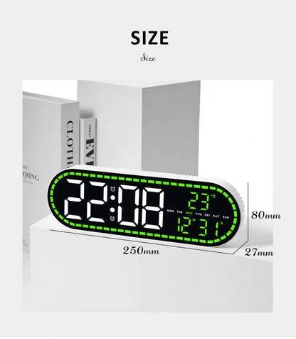 AuraTime™ Vision | Modern LED Wall Clock with Temperature Display