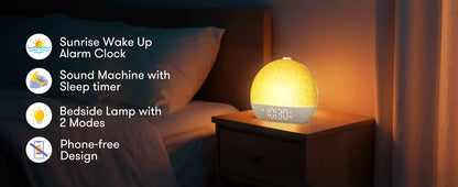AuraTime™ Sunrise Pro | Smart Sunrise Alarm Clock & Ambient Lamp