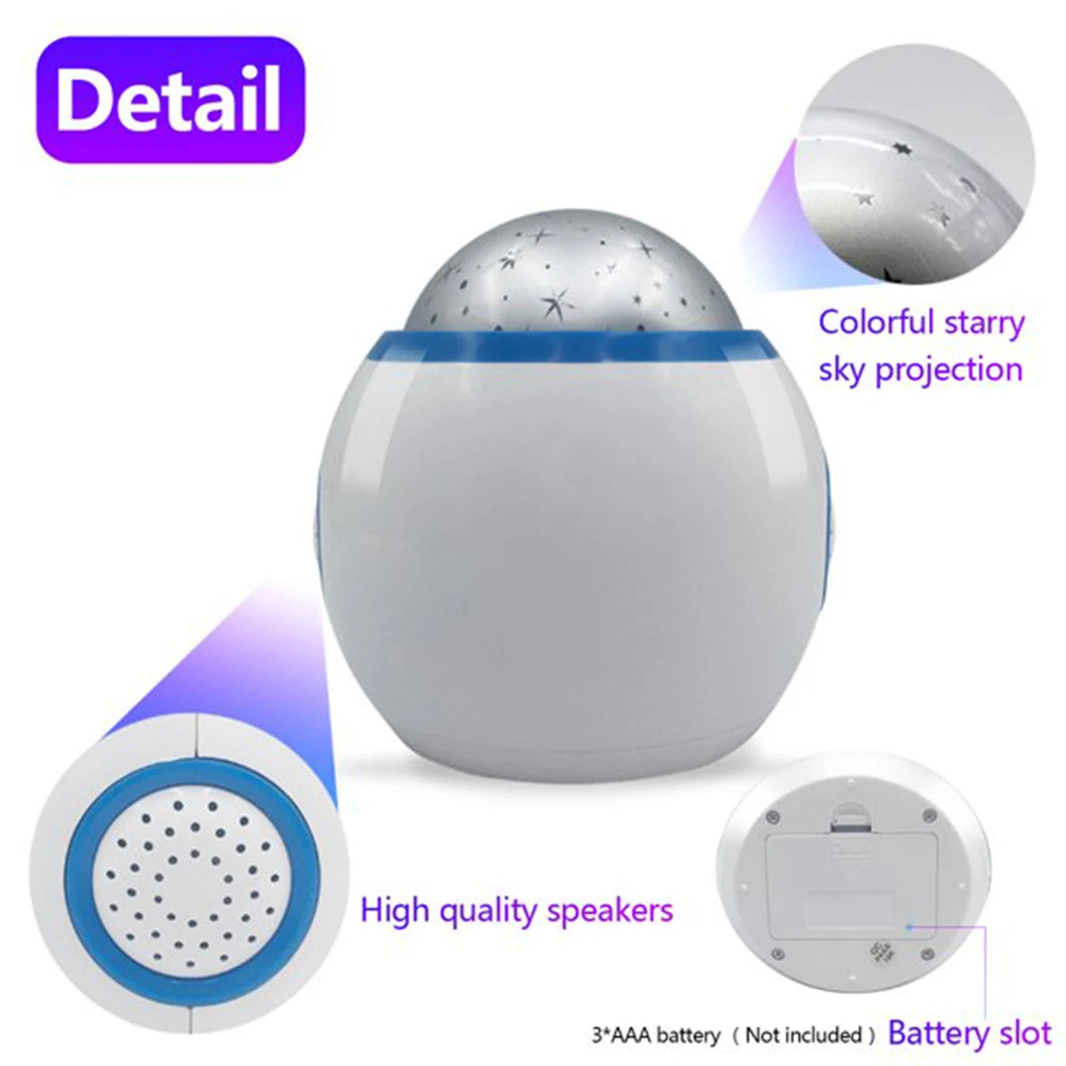 AuraTime™ Galaxy | Star Projector Alarm Clock & Night Light