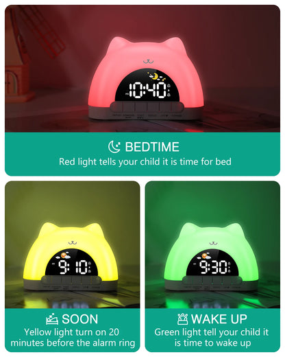 AuraTime™ Buddy | Kids Sleep Trainer Alarm Clock & Night Light