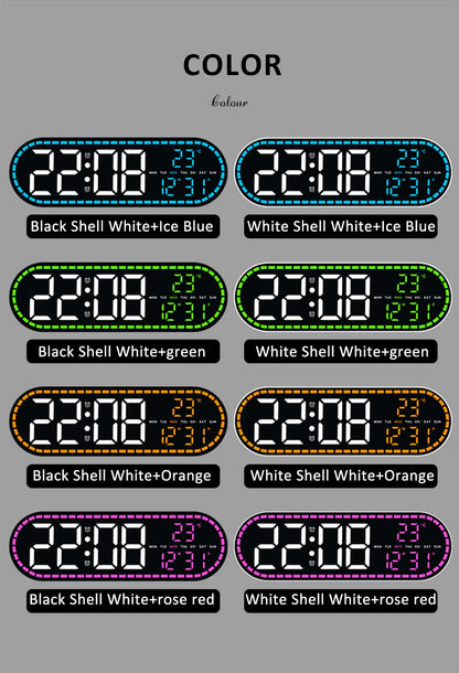 AuraTime™ Vision | Modern LED Wall Clock with Temperature Display
