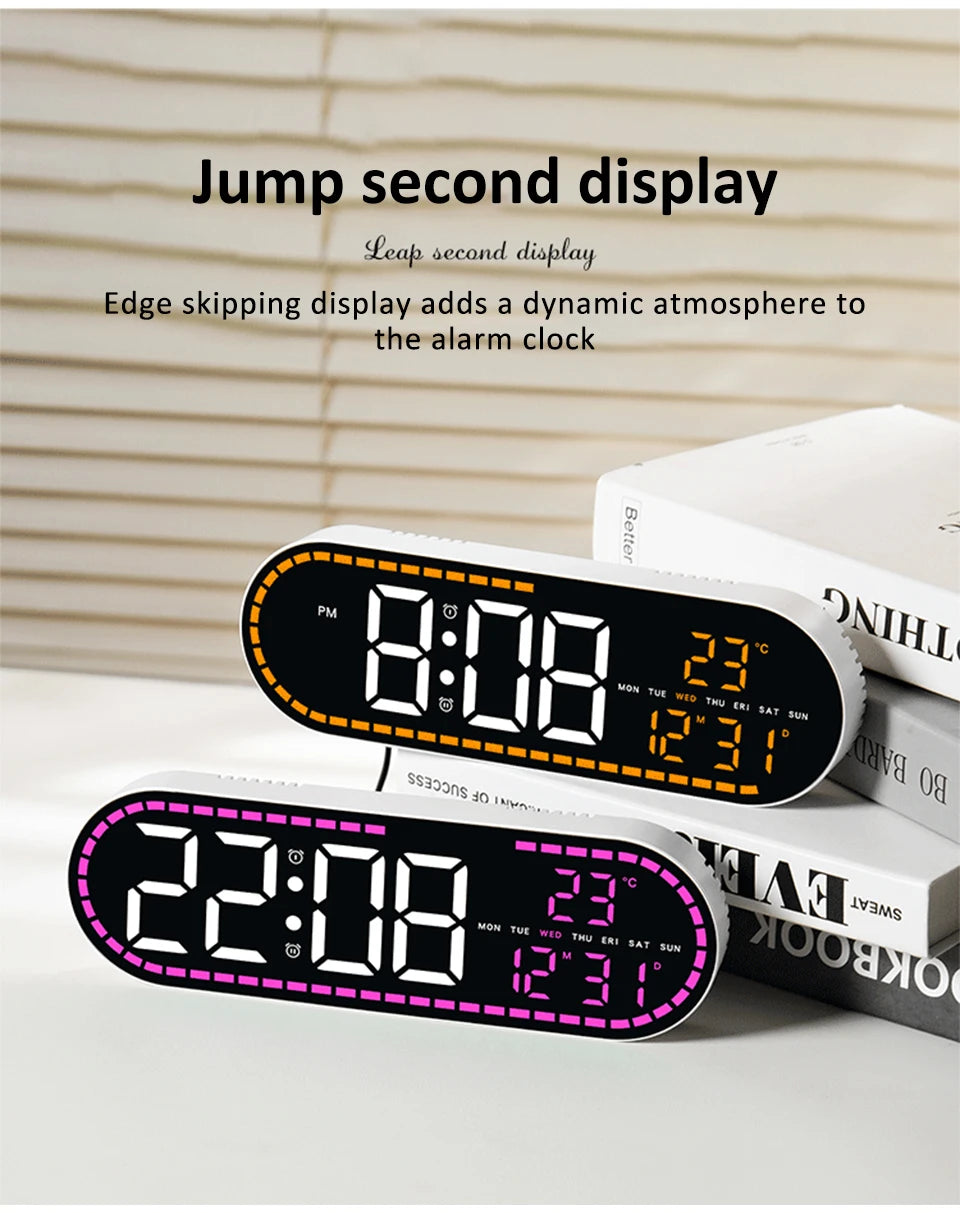 AuraTime™ Vision | Modern LED Wall Clock with Temperature Display