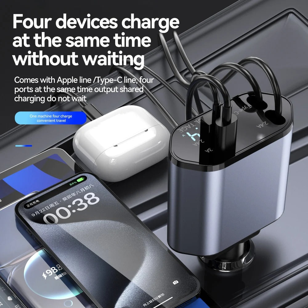 ChargeX – Retractable USB-C Car Adapter